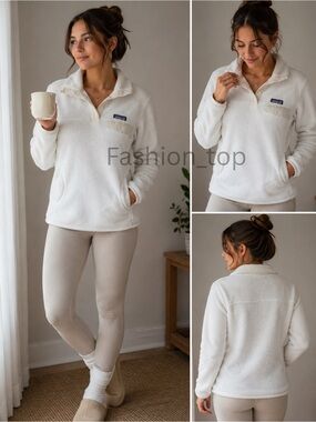 Patagonia Re-Tool Snap-T Pullover Women’s Small Cream Fleece Jacket